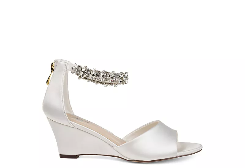 Journee Collection Womens Connor Wedge Sandal - White - Image 2