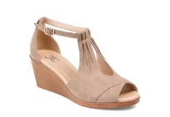 Journee Collection Womens Kedzie Wedge Sandal - Taupe