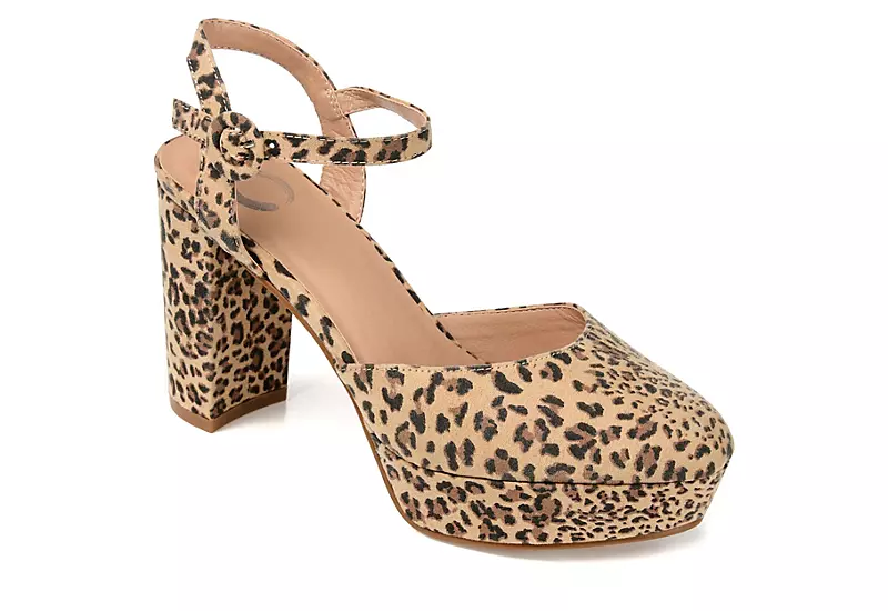 Journee Collection Womens Roslynn Platform Pump - Leopard