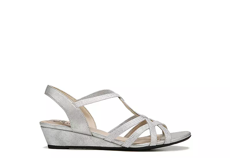 Lifestride Womens Yaya Wedge Sandal - Silver - Image 2