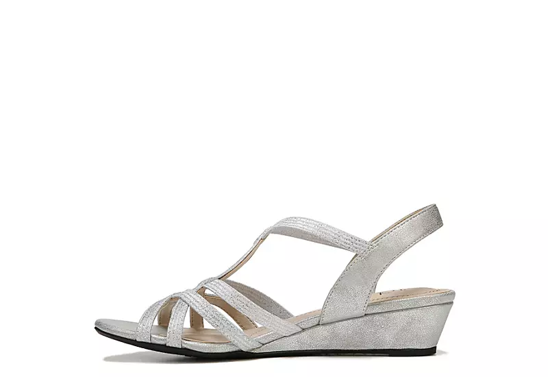 Lifestride Womens Yaya Wedge Sandal - Silver - Image 4