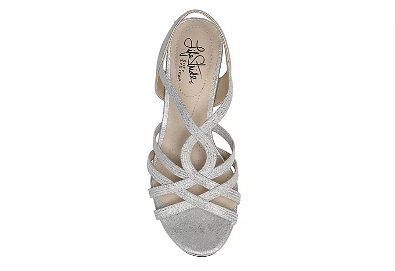 Lifestride Womens Yaya Wedge Sandal - Silver - Image 6