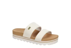 Reef Womens Banded Horizon Hi Slide Sandal - White