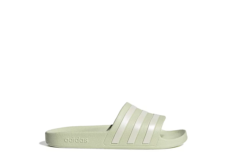 Adidas Womens Adilette Aqua Slide Sandal - Pale Green - Image 2