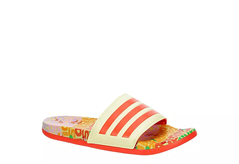 Adidas Womens Adilette Comfort Slide Sandal - Pale Yellow