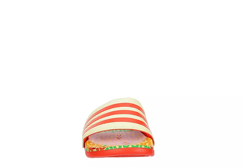 Adidas Womens Adilette Comfort Slide Sandal - Pale Yellow - Image 3