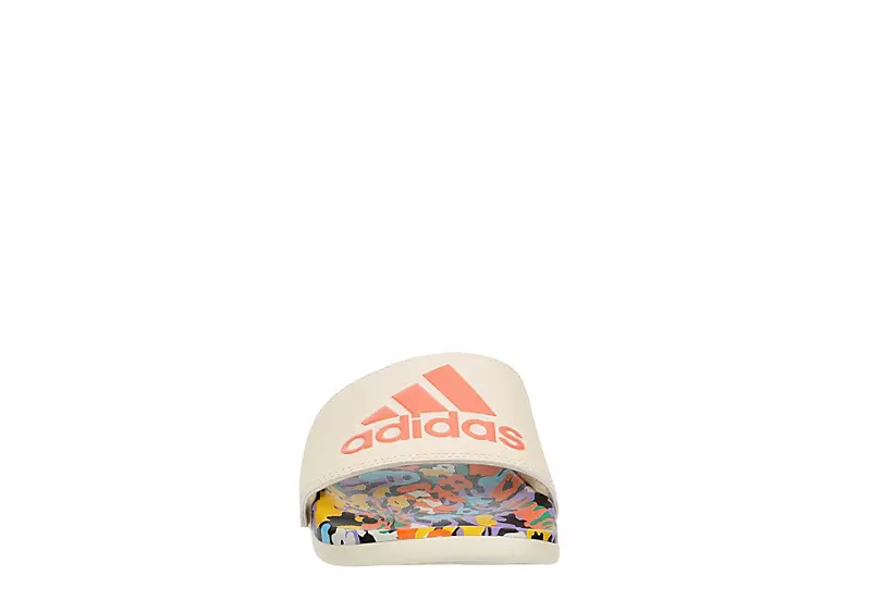 Adidas Womens Adilette Comfort Slide Sandal - Off White - Image 3