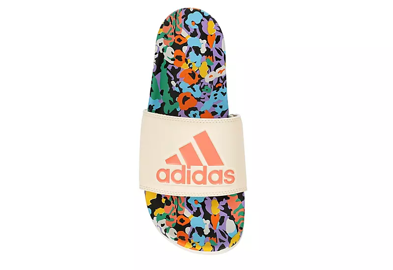 Adidas Womens Adilette Comfort Slide Sandal - Off White - Image 6