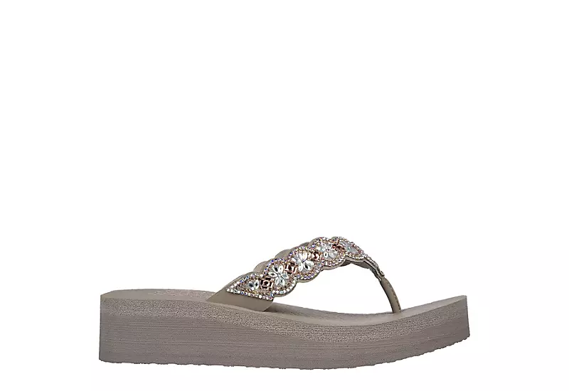 Skechers Womens Happy Spring Flip Flop Sandal - Taupe - Image 2