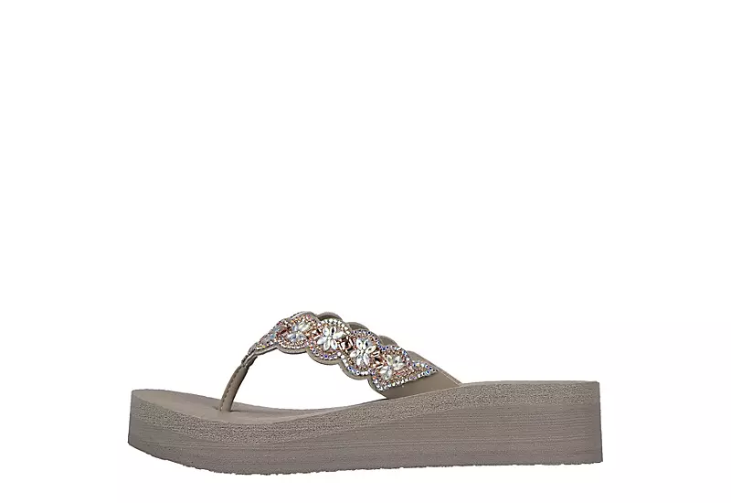 Skechers Womens Happy Spring Flip Flop Sandal - Taupe - Image 3