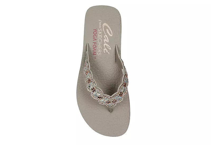 Skechers Womens Happy Spring Flip Flop Sandal - Taupe - Image 4