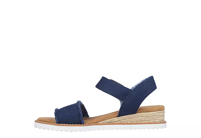 Skechers Womens Desert Kiss - Adobe Princess Wedge Sandal - Navy - Image 3