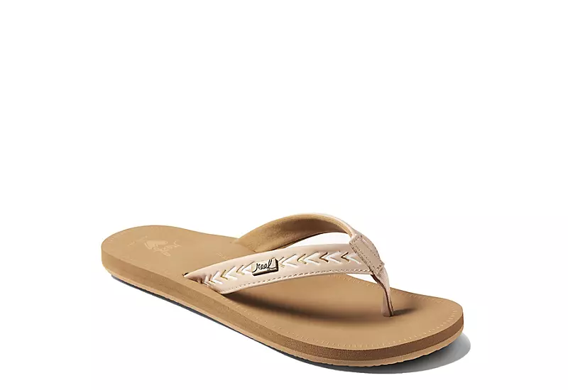 Reef Womens Beachbreak Flip Flop Sandal - Sand