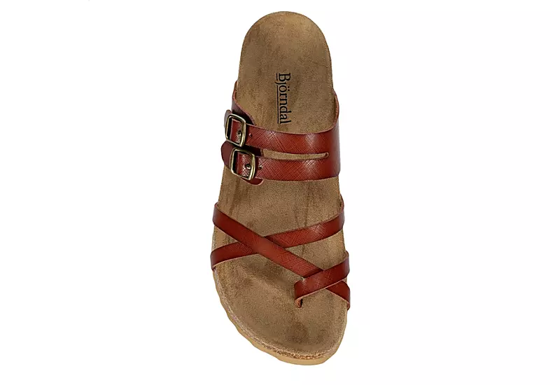 Bjorndal Womens Sami Footbed Sandal - Cognac - Image 6
