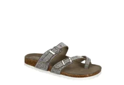 Madden Girl Womens Brycee Footbed Sandal - Med Metallic