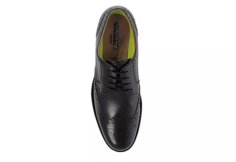 Florsheim Mens Midtown Wingtip Oxford - Black - Image 6