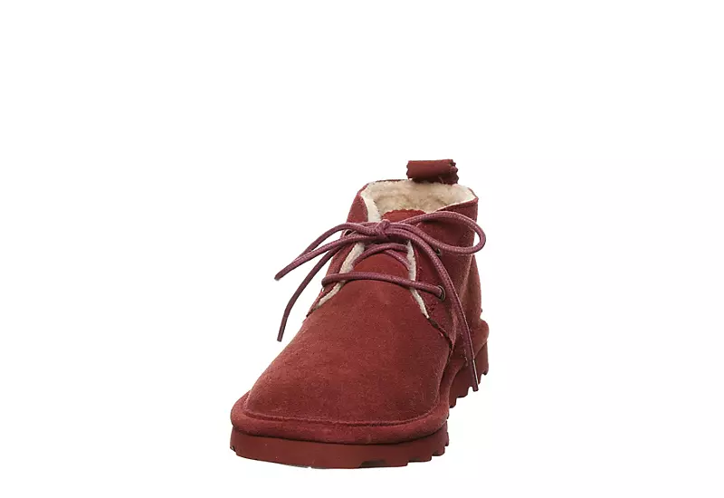 Bearpaw Womens Skye Lace-up Fur Boot - Dark Red - Image 3