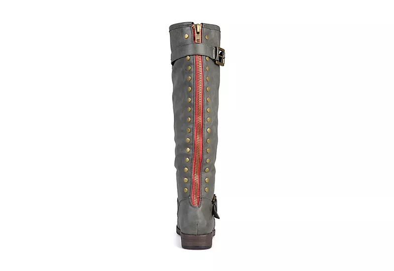 Journee Collection Womens Spokane Extra Wide Calf Tall Boot - Dark Grey - Image 5