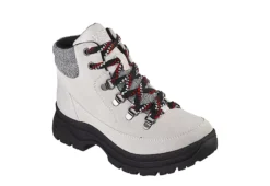Skechers Womens Broadies Lace Up Boot - Off White