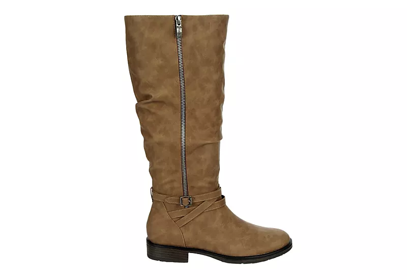 Xappeal Womens Nadeen Wide Calf Riding Boot - Taupe - Image 2