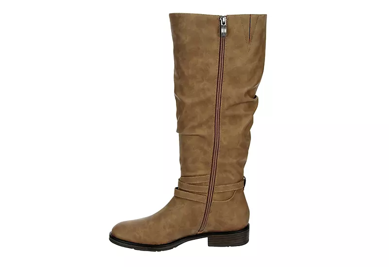 Xappeal Womens Nadeen Wide Calf Riding Boot - Taupe - Image 4