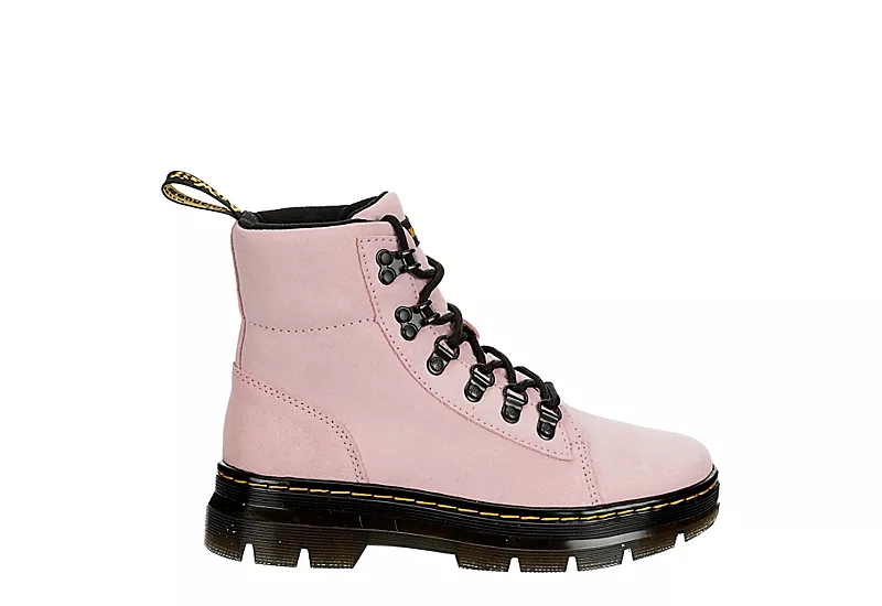 Dr. Martens Dr.martens Womens Combs Suede Combat Boot - Pale Pink - Image 2