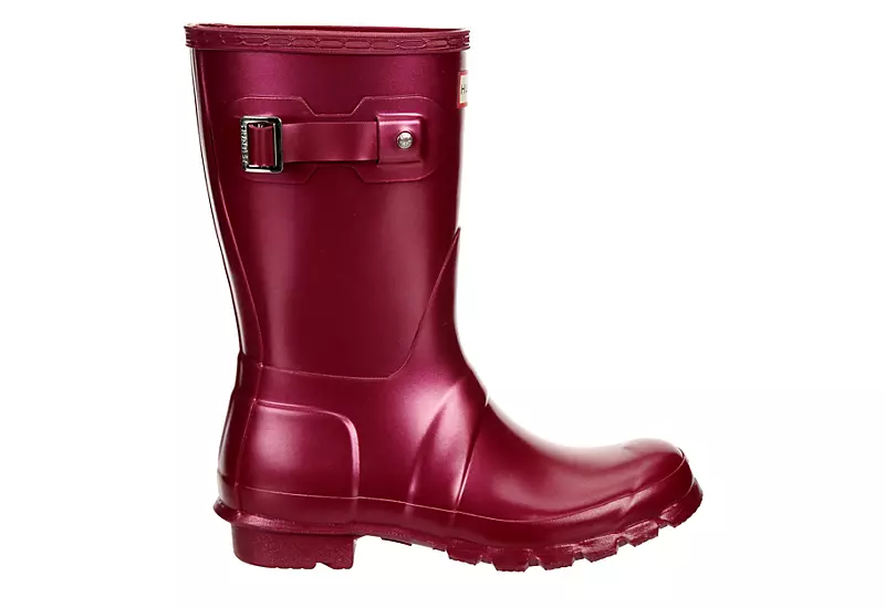 Hunter Boots Llc Womens Original Short Nebula Rain Boot - Burgundy - Image 2