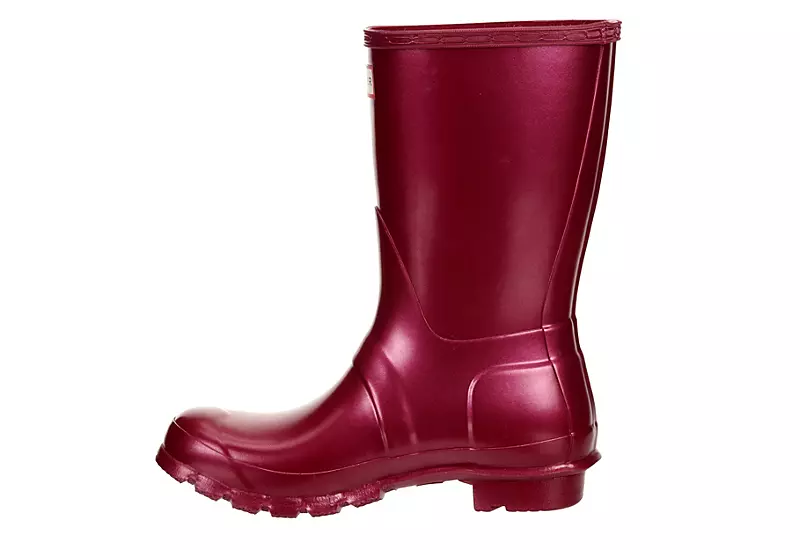 Hunter Boots Llc Womens Original Short Nebula Rain Boot - Burgundy - Image 4