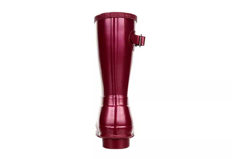 Hunter Boots Llc Womens Original Short Nebula Rain Boot - Burgundy - Image 5