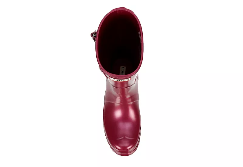 Hunter Boots Llc Womens Original Short Nebula Rain Boot - Burgundy - Image 6