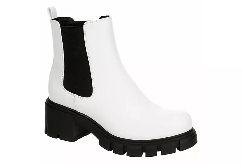 Madden Girl Womens Tessa Chelsea Boot - White