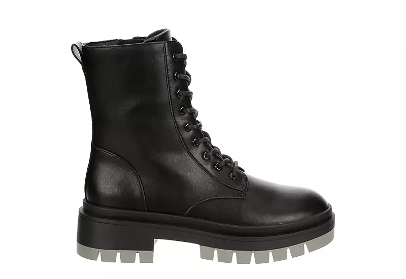 Limelight Womens Erin Combat Boot - Black - Image 2