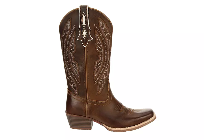 Justin Womens Rein Western Boot - Brown - Image 2
