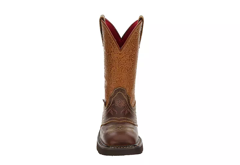 Justin Womens Starlina Western Boot - Brown - Image 3