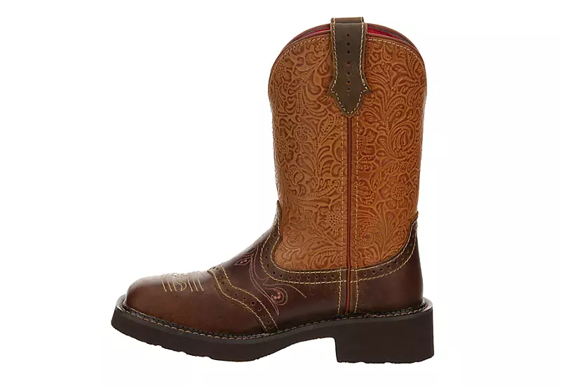Justin Womens Starlina Western Boot - Brown - Image 4