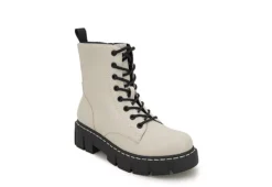 Unionbay Womens Lester Combat Boot - Off White