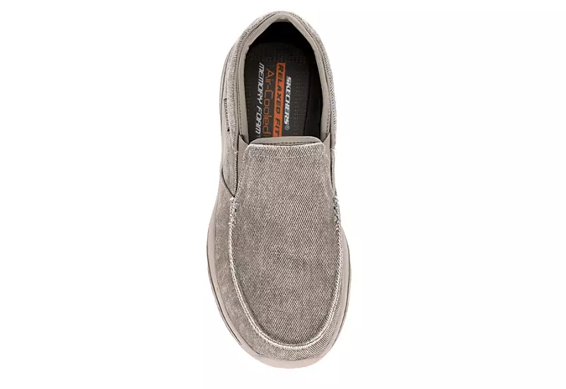 Skechers Mens Moseco Slip On Sneaker - Taupe - Image 6