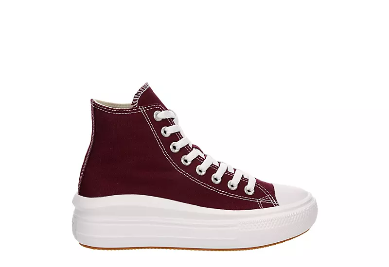 Converse Womens Chuck Taylor All Star Move High Top Sneaker - Burgundy - Image 2