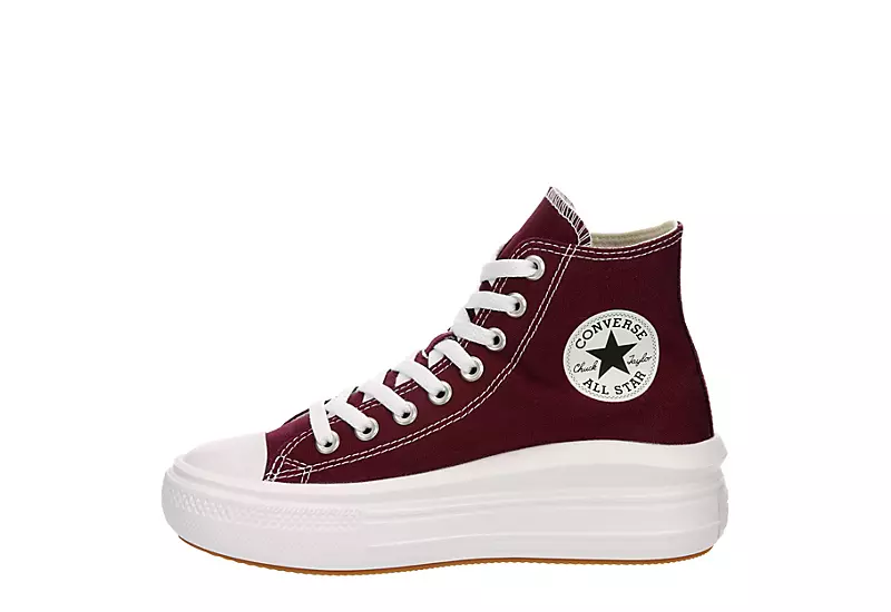 Converse Womens Chuck Taylor All Star Move High Top Sneaker - Burgundy - Image 4