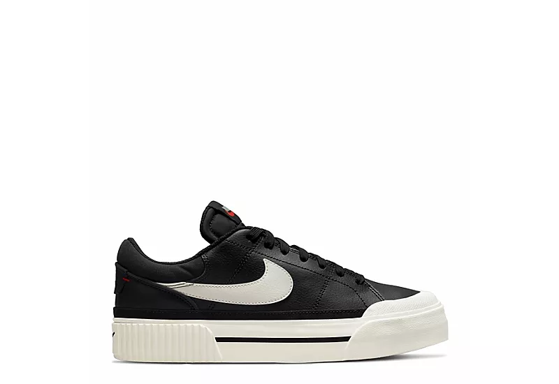 Nike Womens Court Legacy Lift Sneaker - Black - Image 2