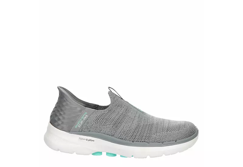 Skechers Womens Go Walk 6 Quick Fit Slip-ins Walking Shoe - Grey - Image 2