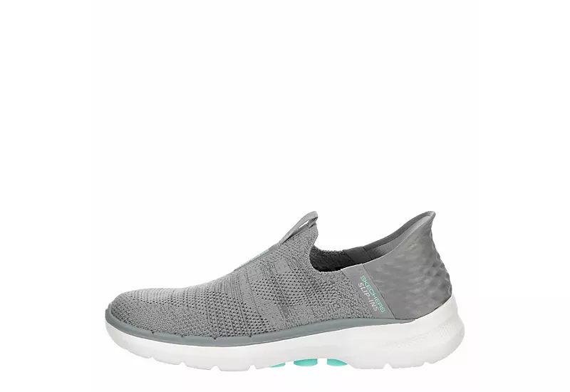 Skechers Womens Go Walk 6 Quick Fit Slip-ins Walking Shoe - Grey - Image 4