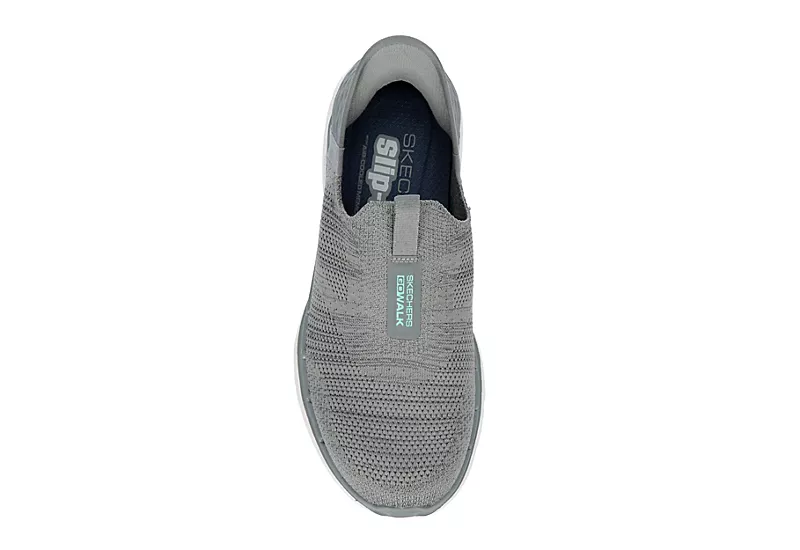 Skechers Womens Go Walk 6 Quick Fit Slip-ins Walking Shoe - Grey - Image 6
