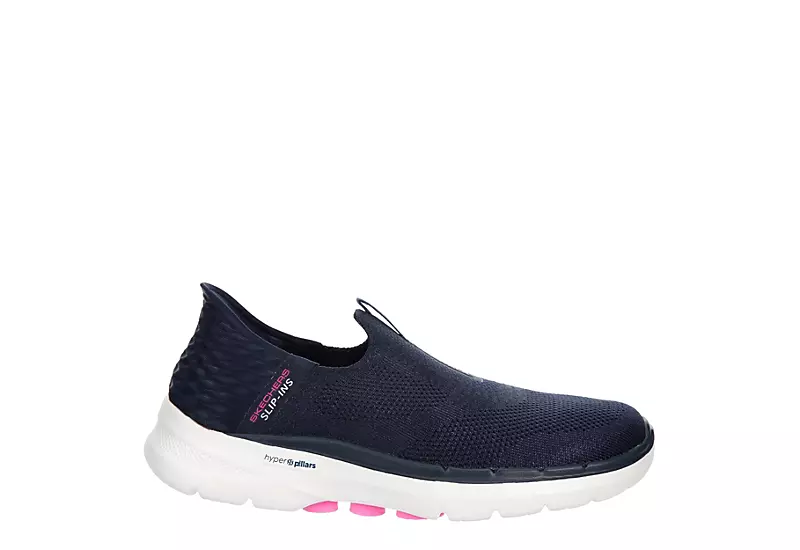 Skechers Womens Go Walk 6 Quick Fit Slip-ins Walking Shoe - Navy - Image 2