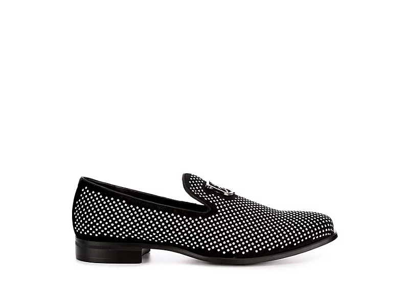 Stacy Adams Mens Swagger Studded Slip On Oxford - Black - Image 2