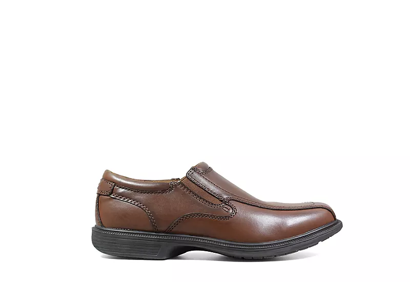 Nunn Bush Mens Bleeker Street Bike Toe Slip On Oxford - Cognac - Image 2