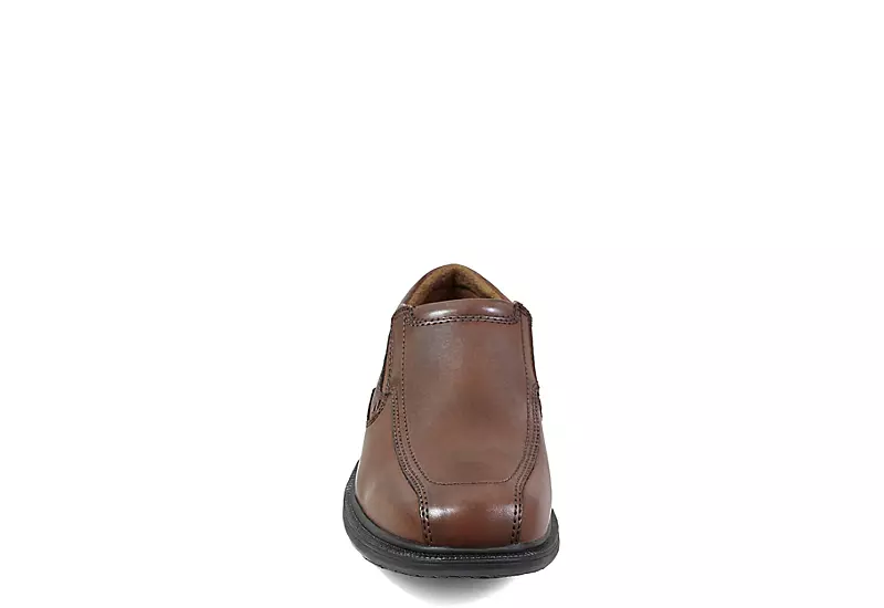 Nunn Bush Mens Bleeker Street Bike Toe Slip On Oxford - Cognac - Image 3