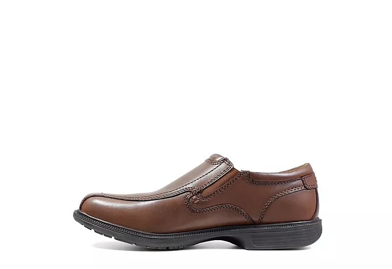 Nunn Bush Mens Bleeker Street Bike Toe Slip On Oxford - Cognac - Image 4
