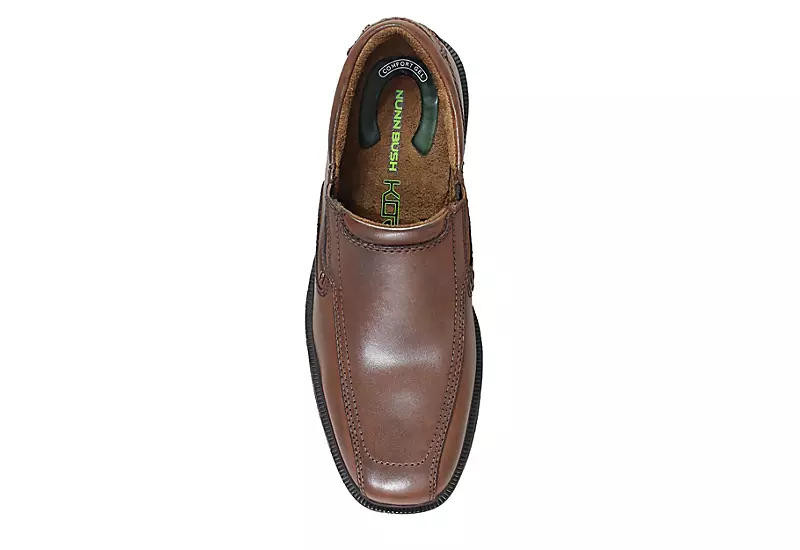 Nunn Bush Mens Bleeker Street Bike Toe Slip On Oxford - Cognac - Image 6