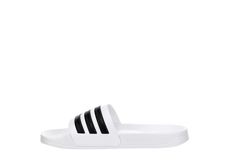 Adidas Mens Adilette Shower Slide Sandal - White - Image 4
